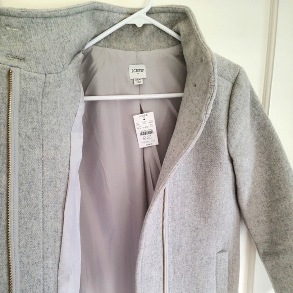 NWT J.Crew Factory Button Neck City Coat - Picture 4 of 5